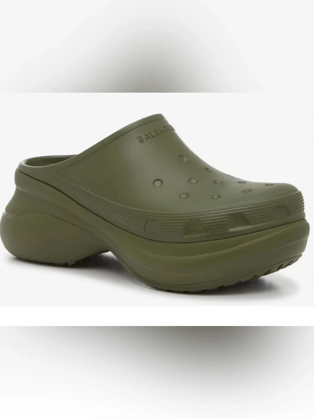 BALENCIAGA x CROCS platform mules Olive Green EU 42 US 9